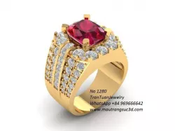 1280 luxury korea diamond ring for men 3D print model