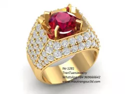 1281 luxury korea diamond ring for men 3D print model