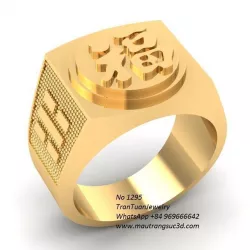 1295 Lucky Men Ring 3D print model