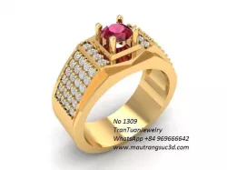 1309 luxury diamond ring for men 3D print model