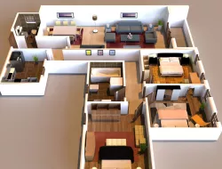 3D interior flat design  3D model