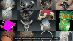 3D models jewelry souvenirs pendants rings bracelets pendants 3D Model Collection