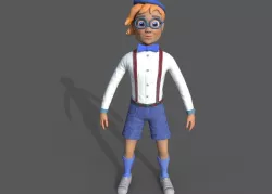 A young artist Low-poly  3D model