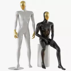 Abstract male mannequin gold face 23 3D model