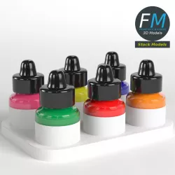 Acrylic Fluorescent Ink set 3D model
