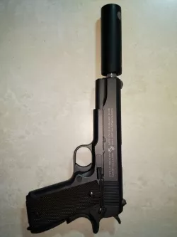 airsoft 1911 kjw cybergun adapter  for 14mm left silencer 3D print model