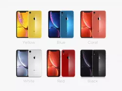 Apple iPhone XR All Colors Black Blue Red Coral White Yellow 3D model