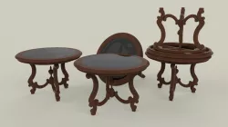 Artistic Rounded Table 3D model