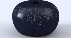 Atoll round navy blue vase 3D model