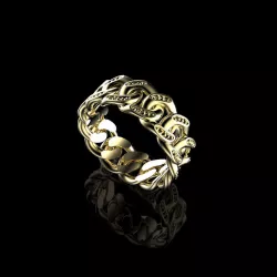 Beaded Cuban Link Ring Size 10 3D print model