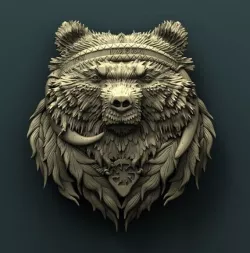 Bear 3d stl model for CNC 3D model