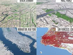 Berlin - Paris - NewYork - SanFrancisco 3D Model Collection