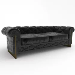 black velvet sofa 3D model