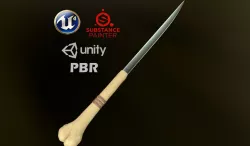 Bone Dagger - PBR Low-poly  3D model
