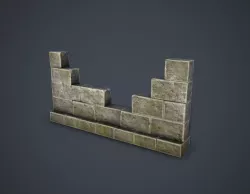 Broken Wall Low-poly  3D model