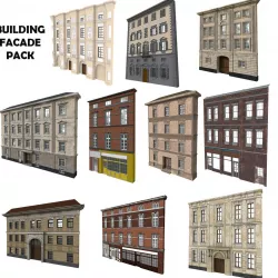 Building Facade Pack Low-poly  3D model