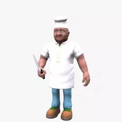 Cartoon Chef Low-poly  3D model