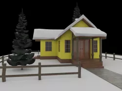 Cartoon house 3D model