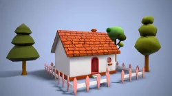 cartoon house Low-poly  3D model