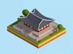 Cartoon Low Poly Deoksugung Palace Landmark Low-poly  3D model