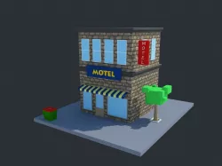 Cartoon Motel 3d model Low-poly  3D model
