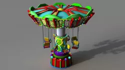 Cartoon Swing Ride Low-poly  3D model