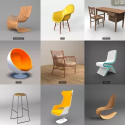 Chairs Pack 3D Model Collection