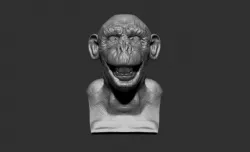 Chimpanzee bust 3D print model