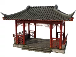 Chinese Rectangle Pavilion 3D model