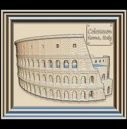 Colosseum Panno STL File for CNC Relief engraving 3D model