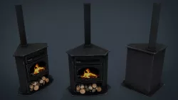 Corner Stove Low-poly  3D model
