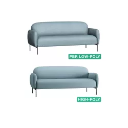 Couch Sofa - Mebutsa - High- and Low-poly 3D Model Collection