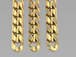 cuban chain necklace bracelet  3D model