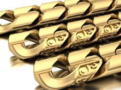 cuban chain necklace or bracelet gold  or silver  3D model