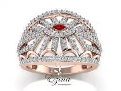 Diamond Ring ruby Stone 3D print model
