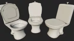 Dirty Toilet PBR Low-poly  3D model