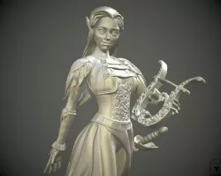 Eladrin Elf women Bard pathfinder  3D print model 3D print model