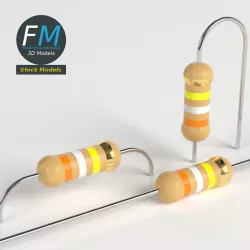 Electronic resistors 3D model