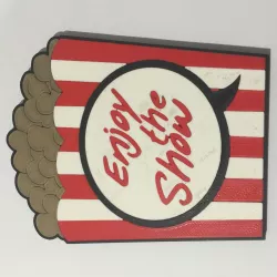 Enjoy The Show Popcorn Coaster 3D print model