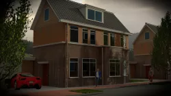 Exterior house scene Low-poly  3D model