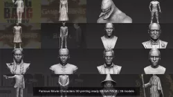 Famous Movie Characters 3D printing ready MEGA PACK 3D Model Collection