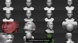 Famous Rappers busts 3D Model Collection