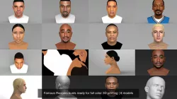 Famous Rappers busts ready for full color 3D printing 3D Model Collection