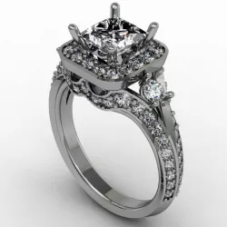 Fantasy engagement ring with knife edge shank 3D print model