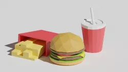 Fast Food Low-poly  3D model