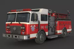 Fire Truck Low-poly  3D model