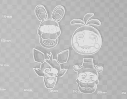 Five night at freddy cookie cutter bundle 3D print model
