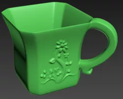 floral mug 3D print model