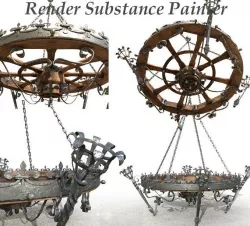 Forged chandelier 3D model
