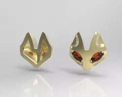 Fox head pendant and ring 3D print model
